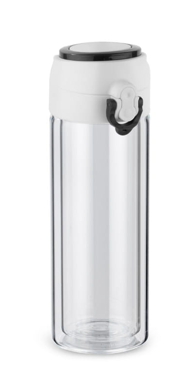 Bidon szklany VAKO 260 ml czarny z logo