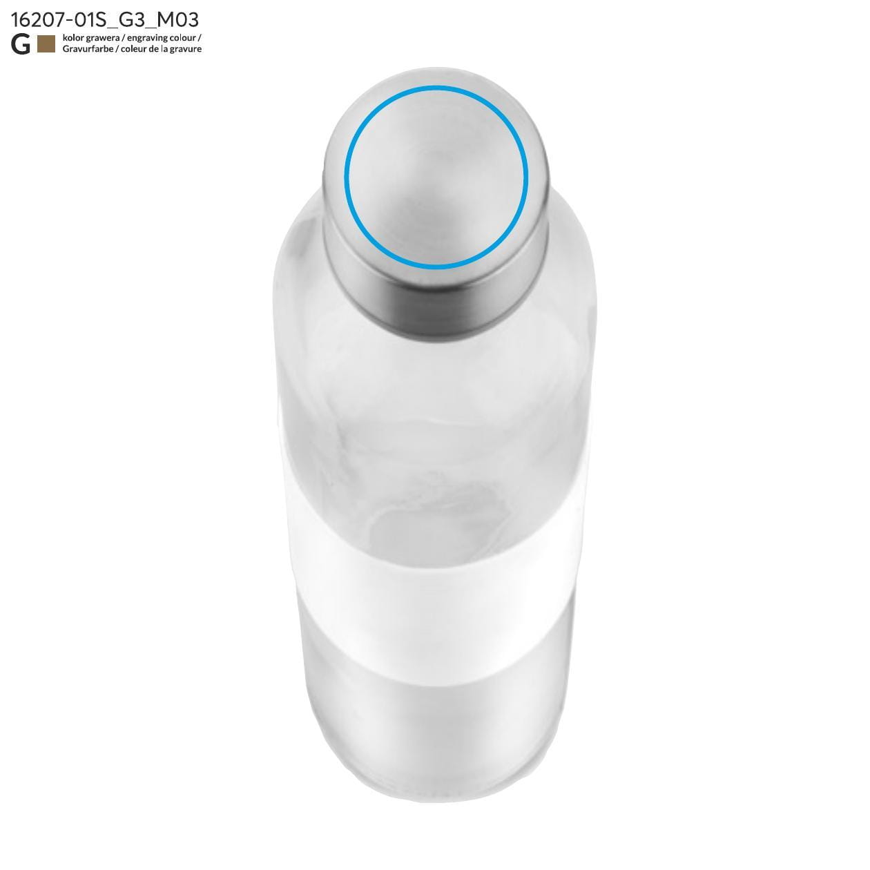 Butelka szklana GLASSI 480 ml biały