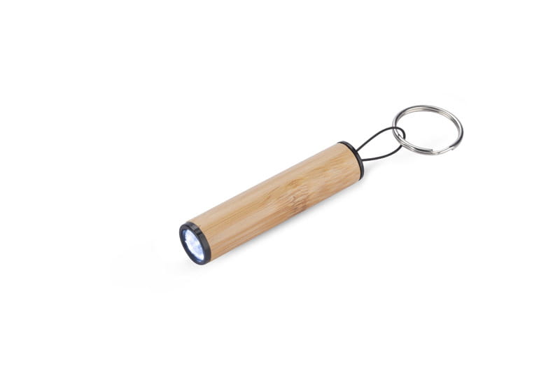 Zaklampje met sleutelhanger DULO beige (naturel) met logo