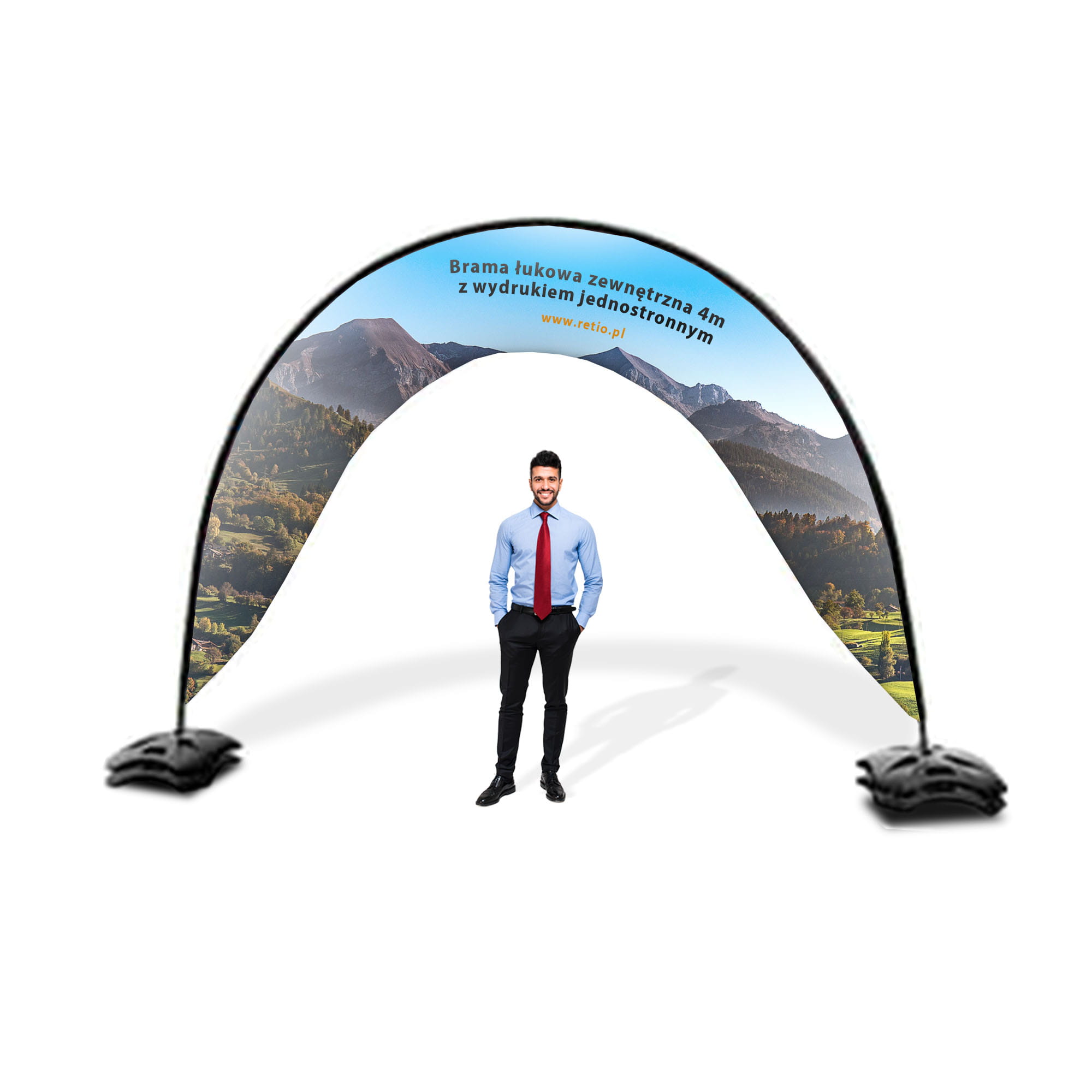 External Arched Gate, 4m, with a single-sided print