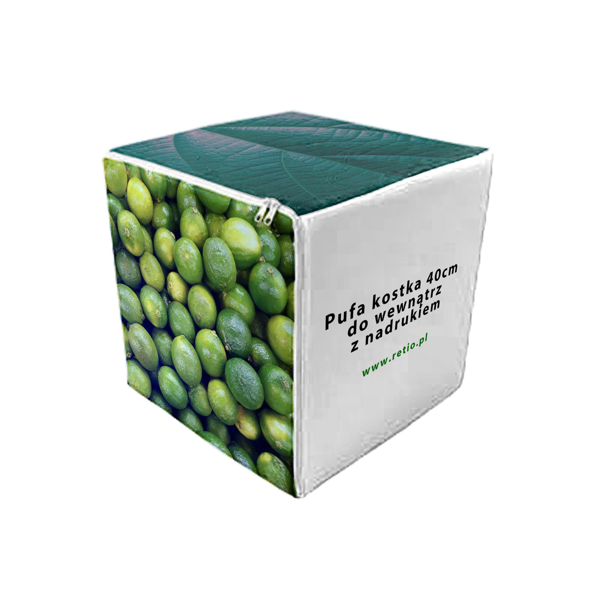 Adverising Foam Cube 40cm with a print for indoor use