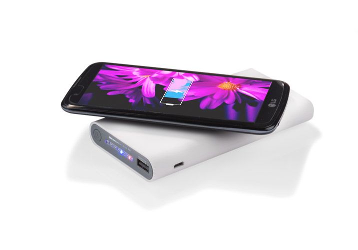 Power bank DOUBLE 8000 mAh biały z logo