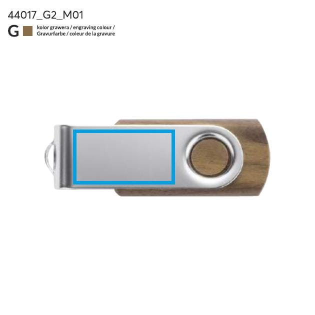 USB-stick TWISTER WALNUT 16 GB bruin