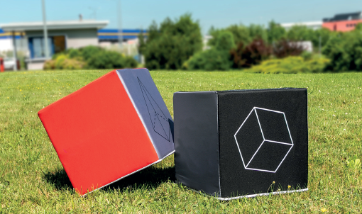 Adverising Foam Cube 40cm with a print for outside use