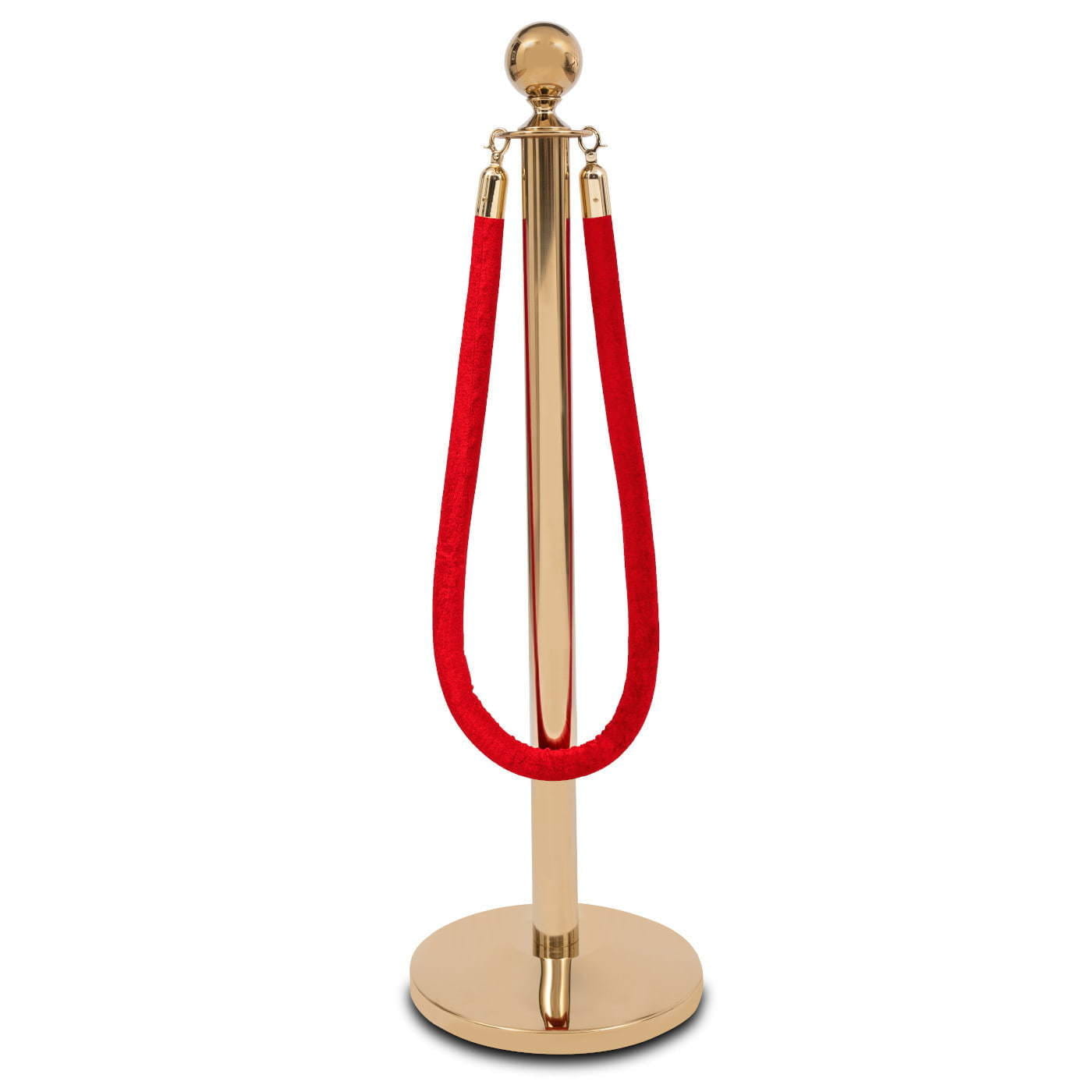 Divider post with red rope