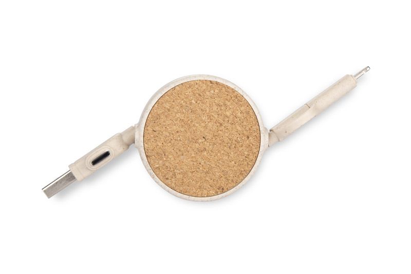 Kabel do ładowania SLOPI beżowy (naturalny) z logo