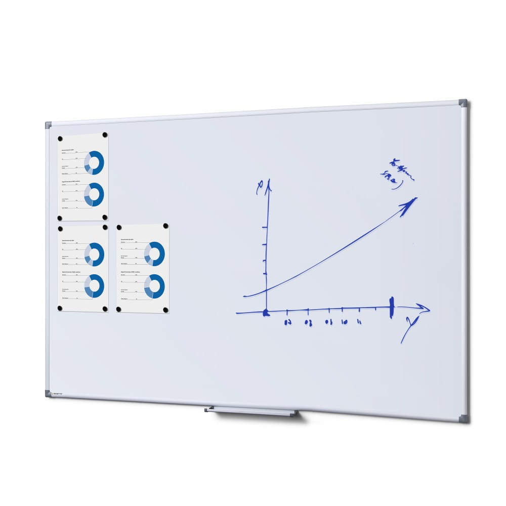 SCRITTO® Economy Magnetic Dry-Wipe Board 150 x 100 cm  White Magnetic Dry-Wipe Board for School or Office for Writing with a Marker Pen or a Felt-tip Pen