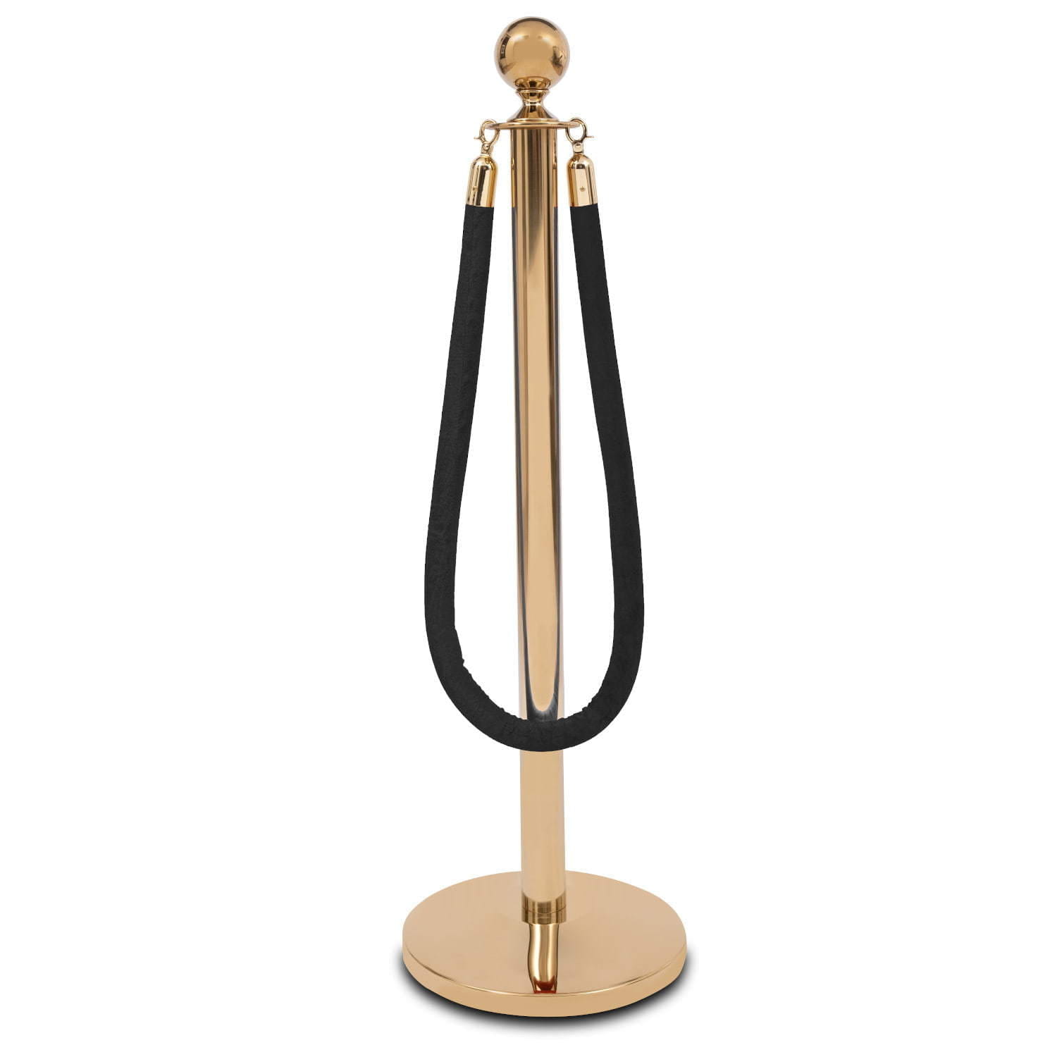 Divider post with black rope