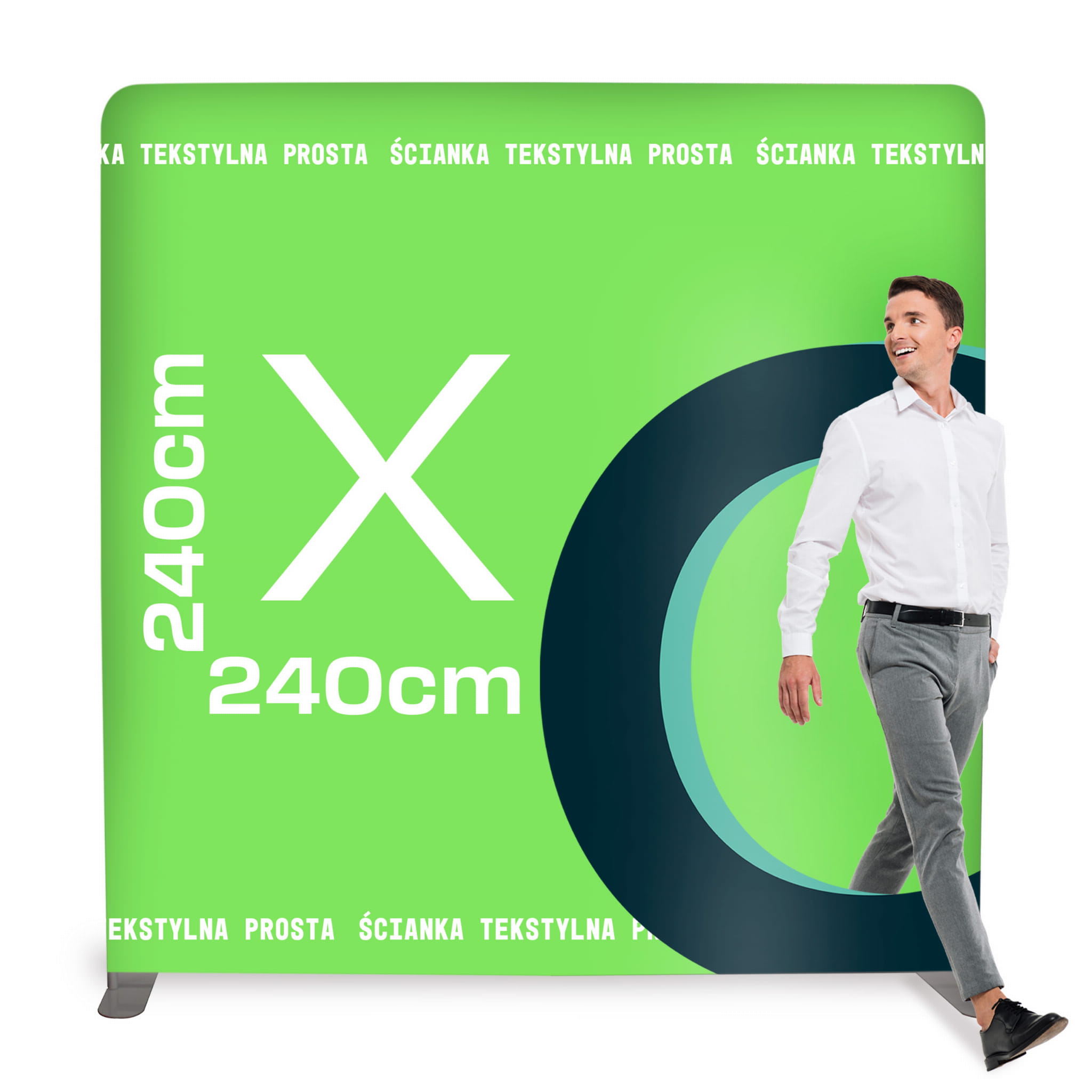 Ścianka Reklamowa Tekstylna Prosta 240 x 240 cm - ścianka wystawiennicza targowa prasowa