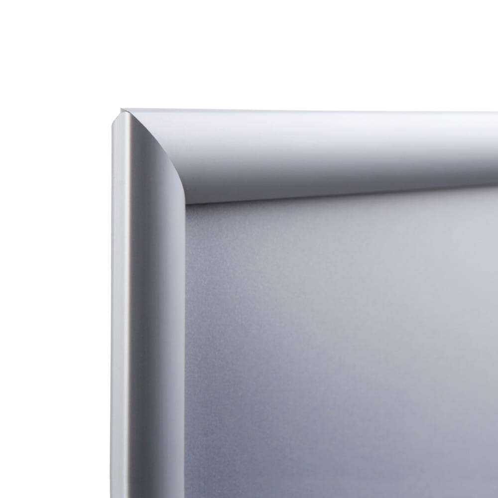 Ramka zatrzaskowa KRAST A5 (14,8 x 21,0 cm) aluminiowa srebrna rama ramka plakatowa OWZ ścienna na plakat na zdjęcia - profil 25mm, prosty narożnik