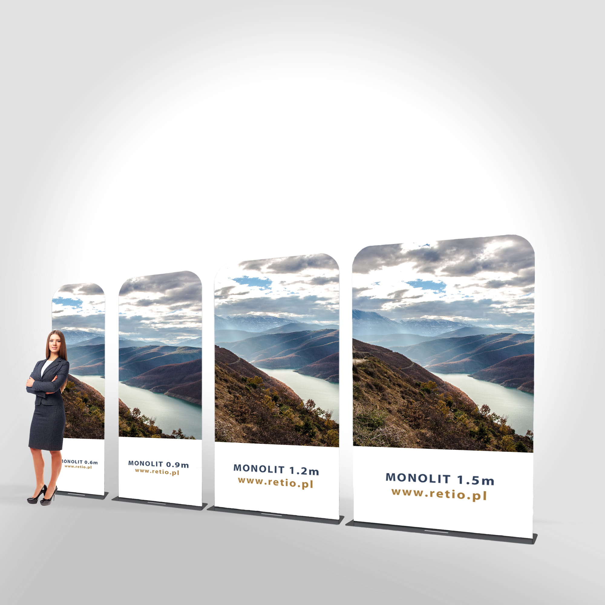 Monolith fabric stand 1,5 x 2,3 m with a double-sided printout