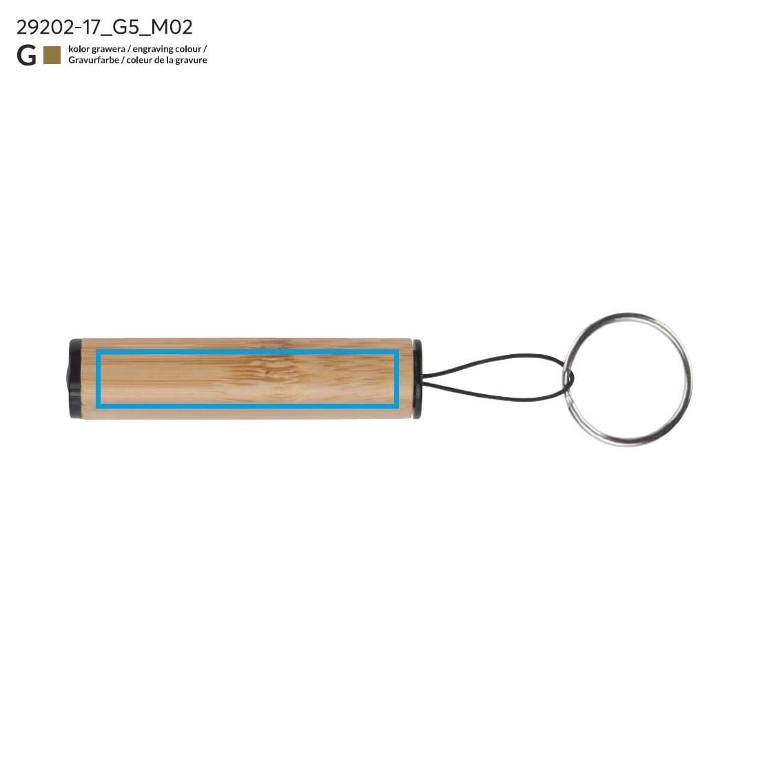 Zaklampje met sleutelhanger DULO beige (naturel) met logo