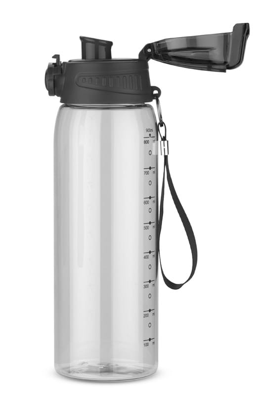 Bidon z miarką 900 ml KOLTER czarny z logo