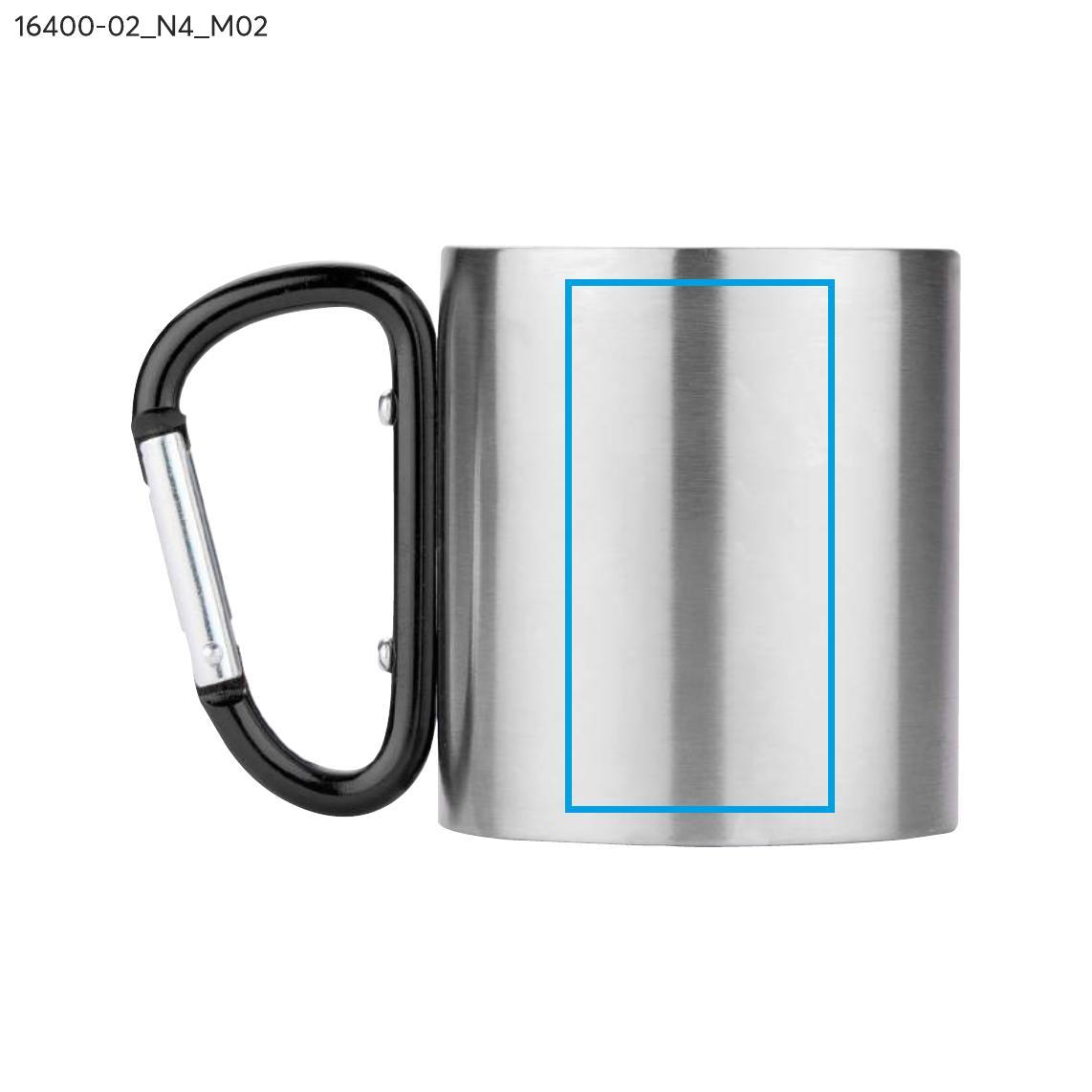 Kubek z karabińczykiem CAMPIC 200 ml czarny