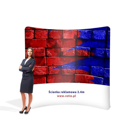 Two-sided Printout for the Horizontal Curved Fabric Advertising Wall 2,4 x 2,4m