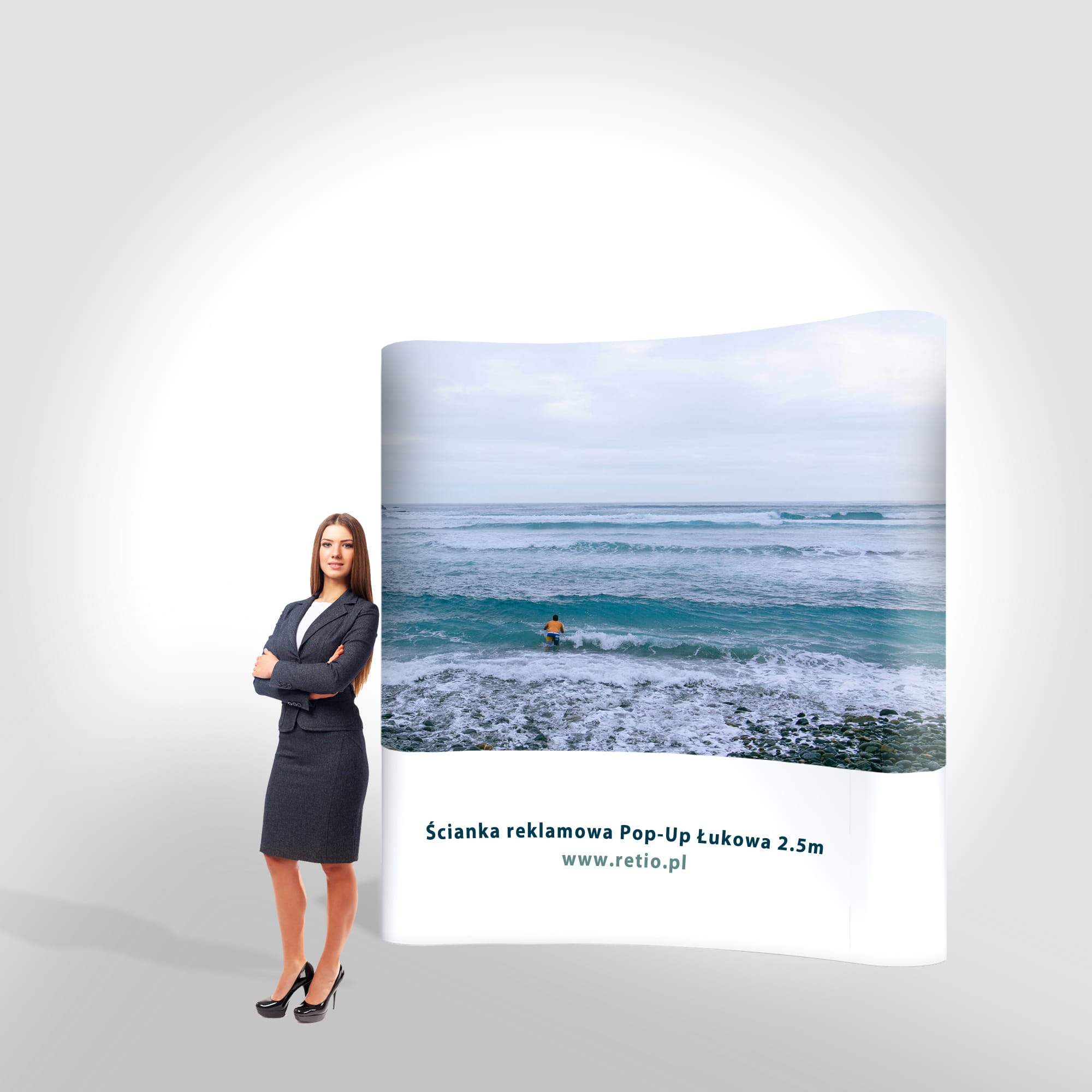 Curved Pop-Up Stand - Premium 2,5 x 2,2 m with single-sided printout