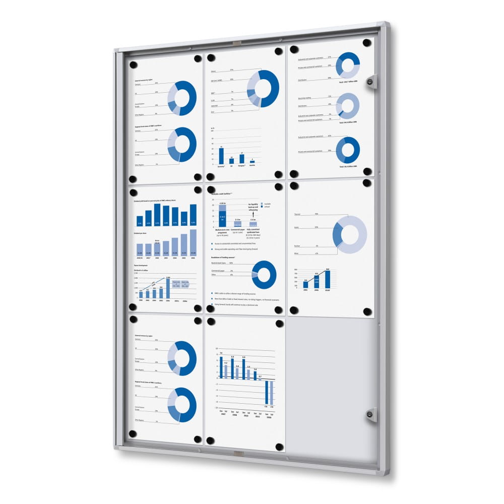 XS 9xA4 Magnetic Display Cabinet 66x92 cm Closed with a Key for Internal Use,  Internal Display, Advertising Display, Information Display, Notice Board