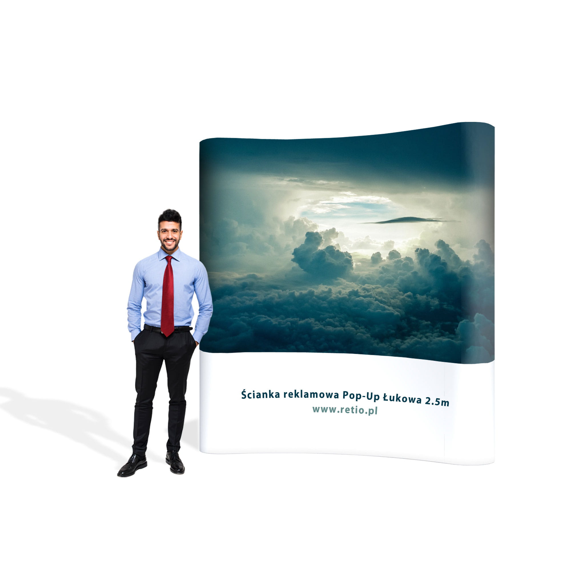 Curved Pop-Up Stand - Premium 2,5 x 2,2 m with single-sided printout