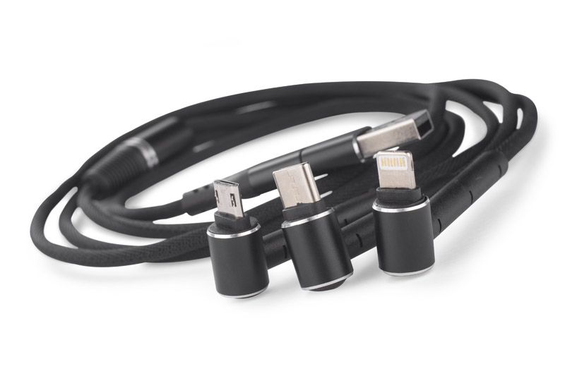 Kabel USB 6 w 1 RICO czarny z logo