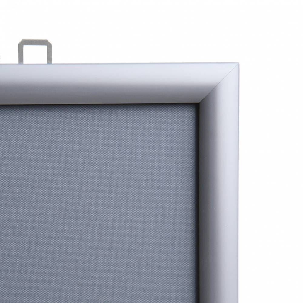 Ramka zatrzaskowa KRAST A3 (29,7 x 42,0 cm) aluminiowa srebrna dwustronna z ostrym prostym narożnikiem rama ramka plakatowa OWZ na plakat na zdjęcia profil 25 mm