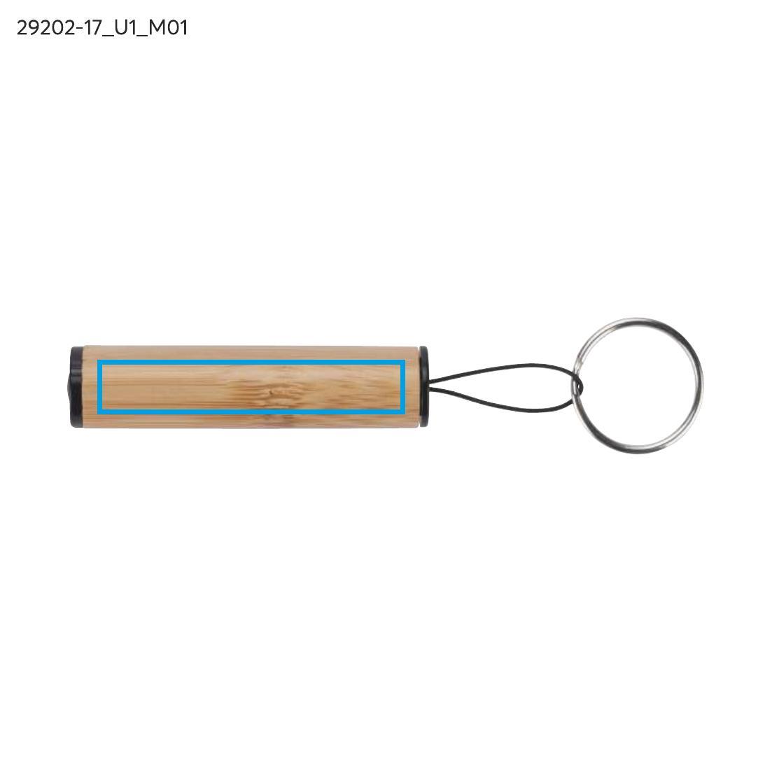 Zaklampje met sleutelhanger DULO beige (naturel) met logo