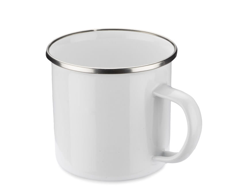 Kubek emaliowany SUBLIM 380 ml biały z logo