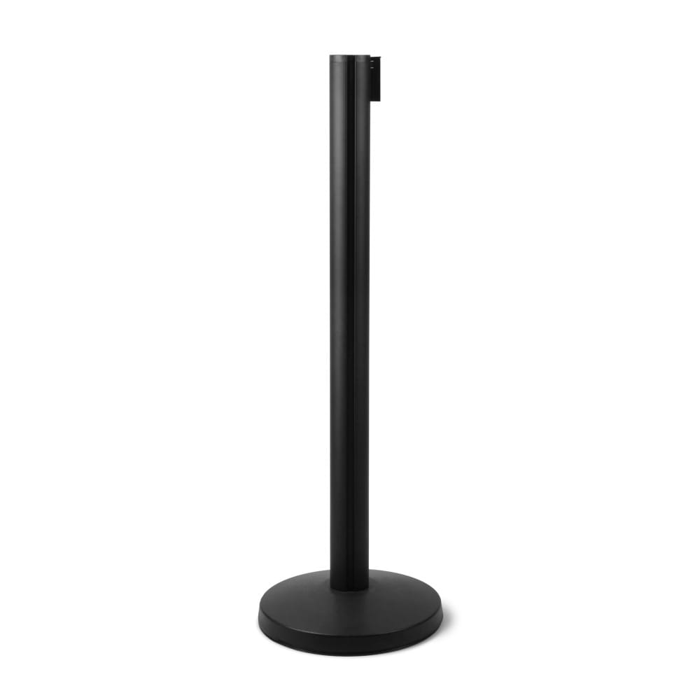 J-EXTBE Barrier Post with a Red Winding Tape 270 cm - Black Post With a Red Tape - A Barrier Post, a Post With a Rounded Tape For the Hotel, Restaurant and VIP Area