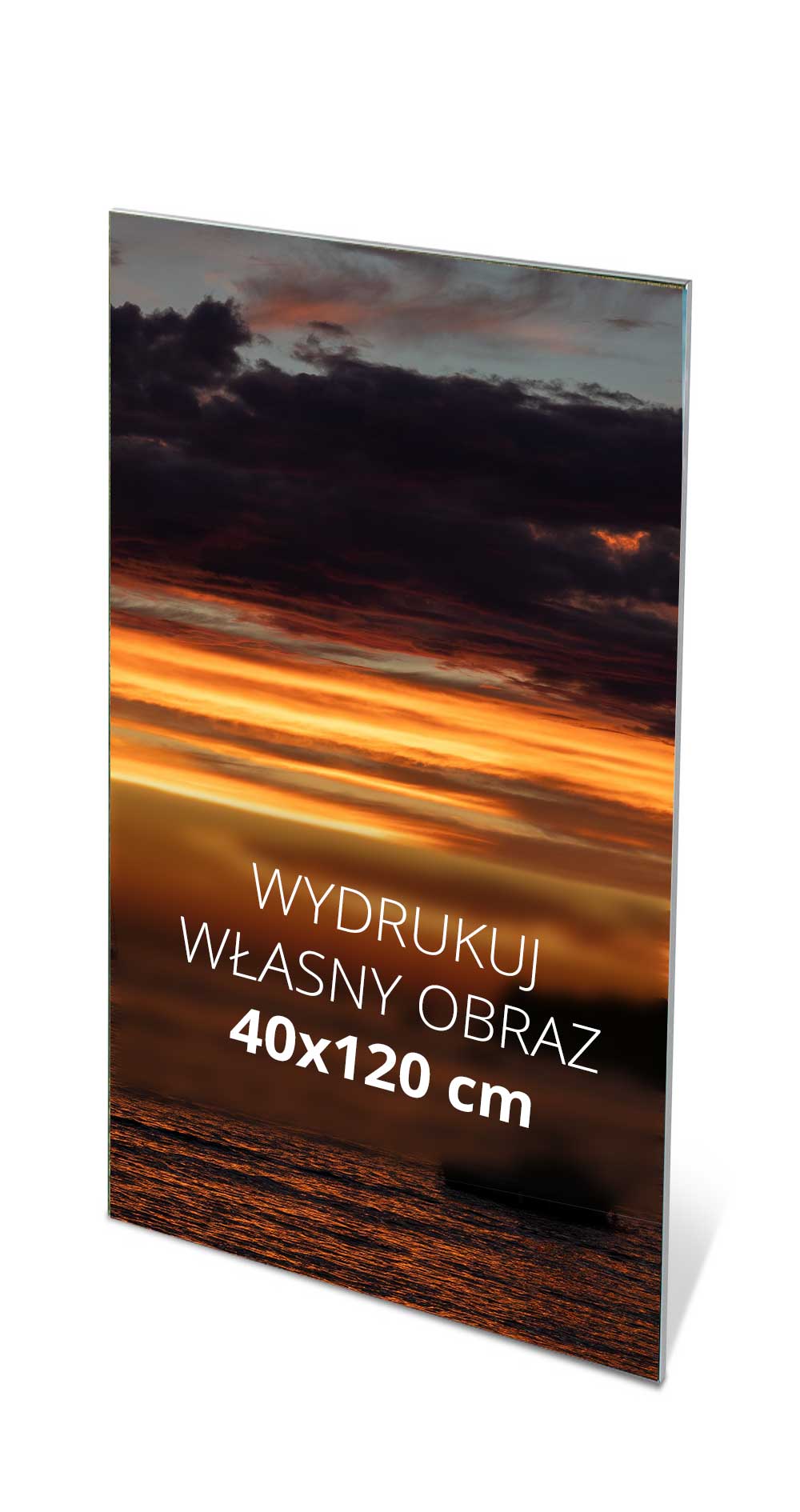 Obraz tekstylny 40 x 120 cm na ramie aluminiowej 20 mm z własnym wydrukiem i łatwym systemem wymiany