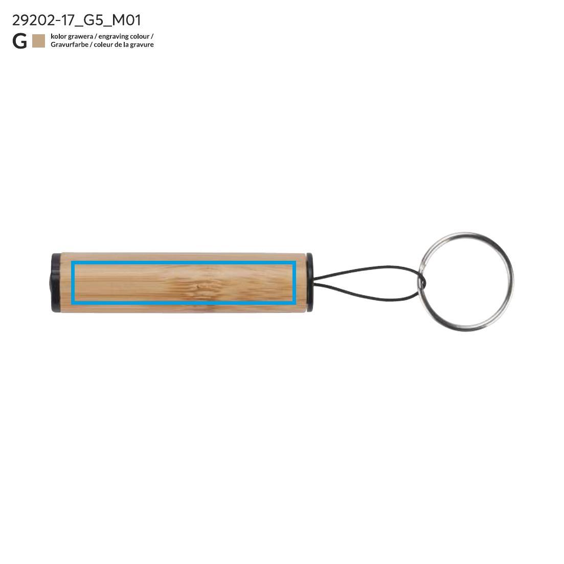 Zaklampje met sleutelhanger DULO beige (naturel) met logo
