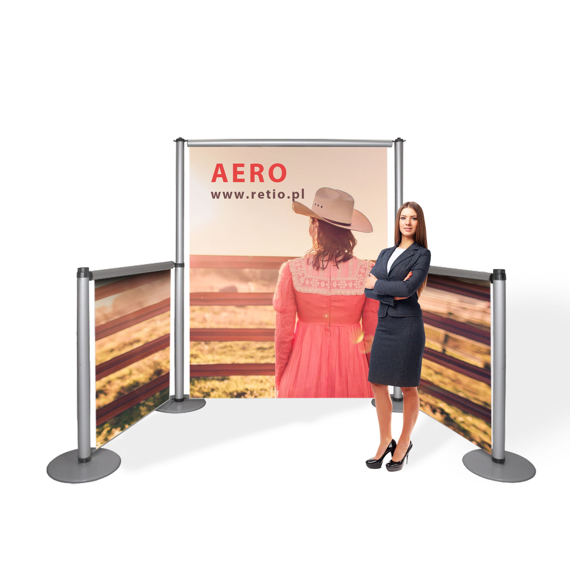 AERO Banner Stand Kit 4,5 x 2,1 m with a single-sided printout
