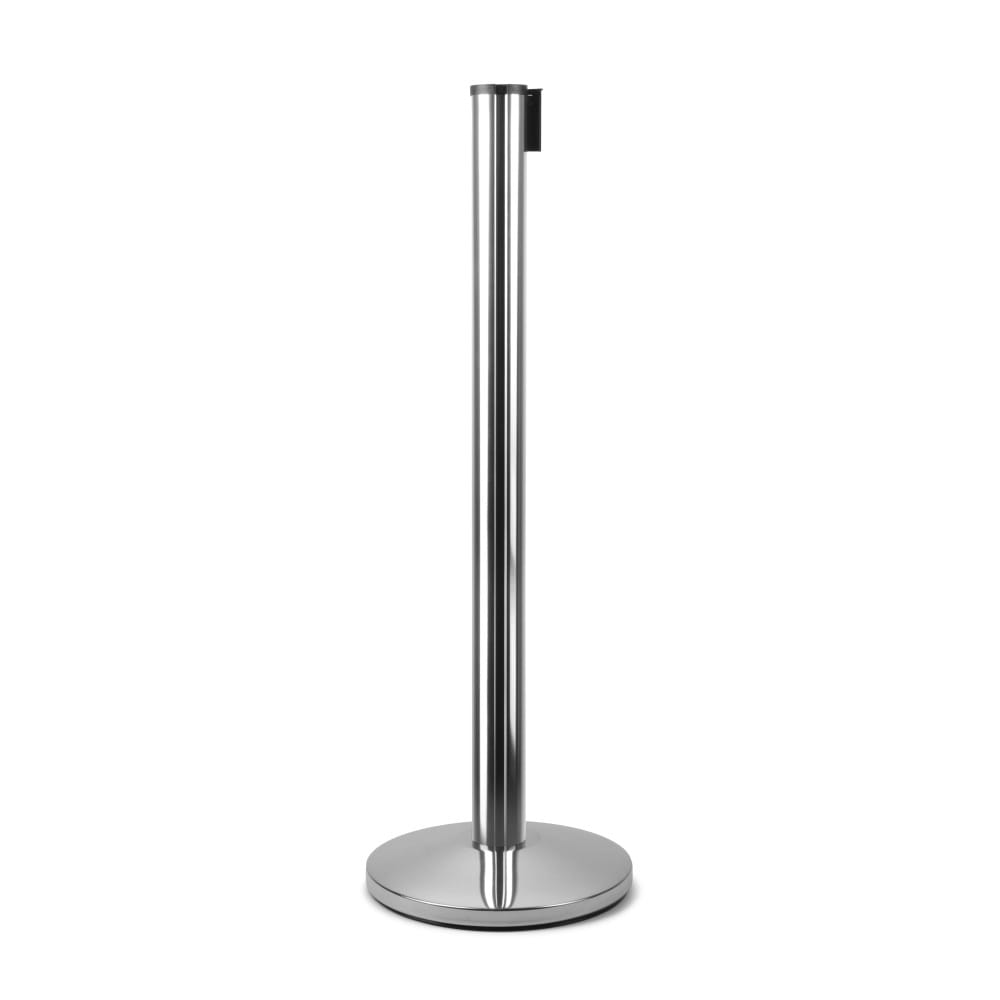 J-EXTBE Barrier Post with a Blue Winding Tape 270 cm - Chrome Post With a Blue Tape - A Barrier Post, a Post With a Rounded Tape For the Hotel, Restaurant and VIP Area