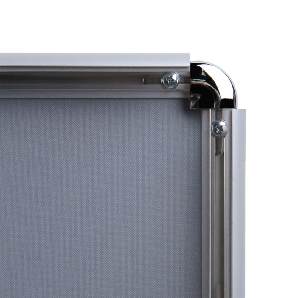 Ramka zatrzaskowa KRAST A3 (29,7 x 42,0 cm) aluminiowa srebrna z zaokrąglonym narożnikiem rama ramka plakatowa OWZ ścienna na plakat na zdjęcia profil 25 mm