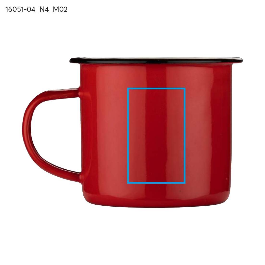 Kubek emaliowany EMAL 300 ml czerwony z logo