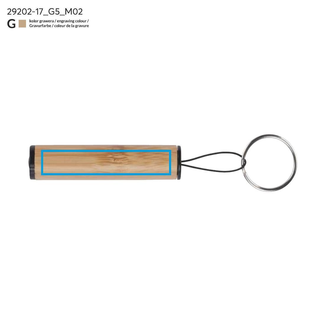 Zaklampje met sleutelhanger DULO beige (naturel) met logo