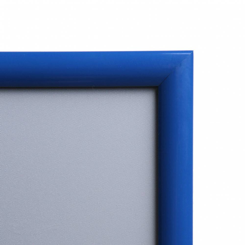 Ramka zatrzaskowa KRAST A1 (59,4 x 84,1 cm) aluminiowa niebieska z ostrym prostym narożnikiem rama ramka plakatowa OWZ ścienna na plakat na zdjęcia profil 25 mm