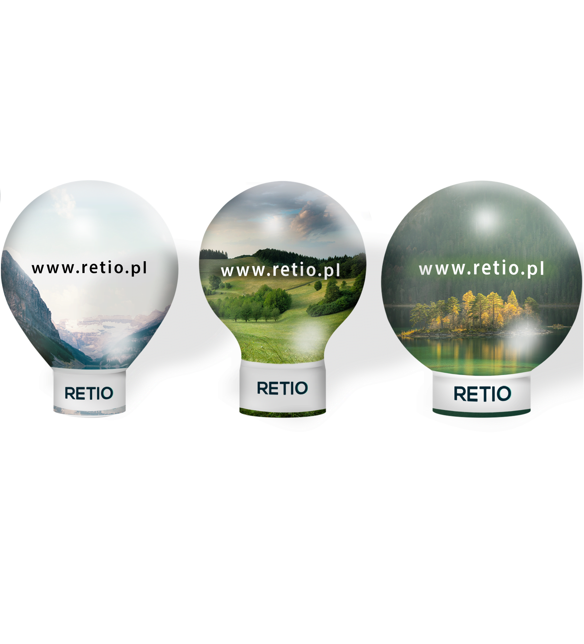 Balony reklamowe pneumatyczne 5m z nadrukiem indywidualnym - Standard, Standard z szyjką oraz Kula - Różne modele