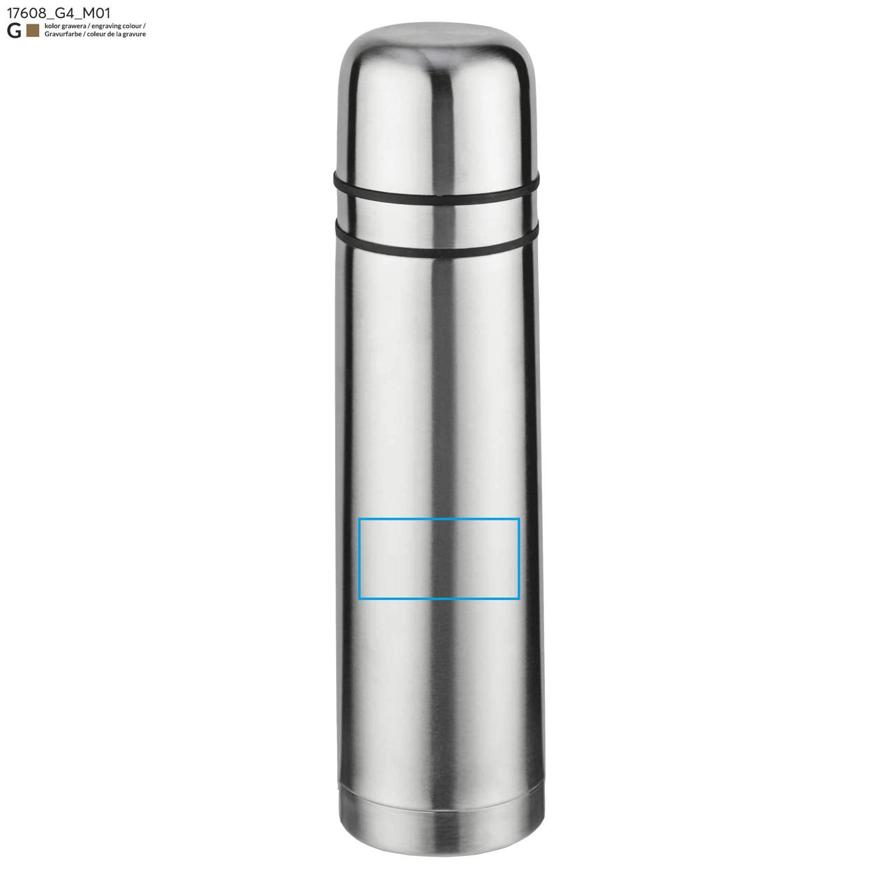 Termos z dwoma kubkami PAVO 750 ml srebrny