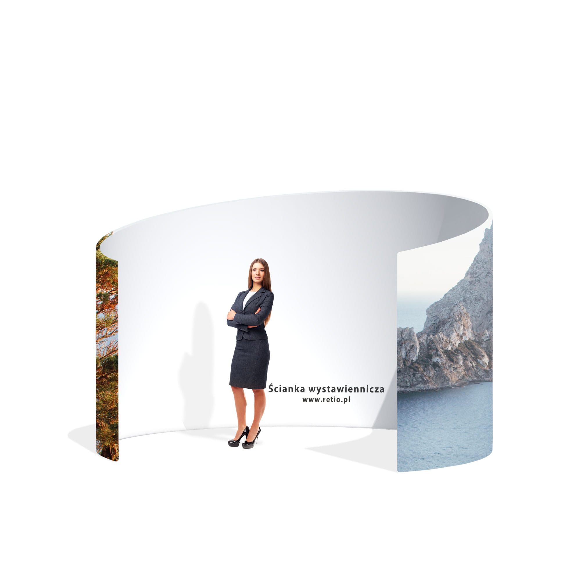 Meeting Pod Fabric Stand with a single-sided print