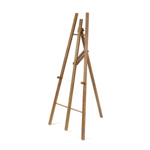 Light brown wooden easel for blackboards